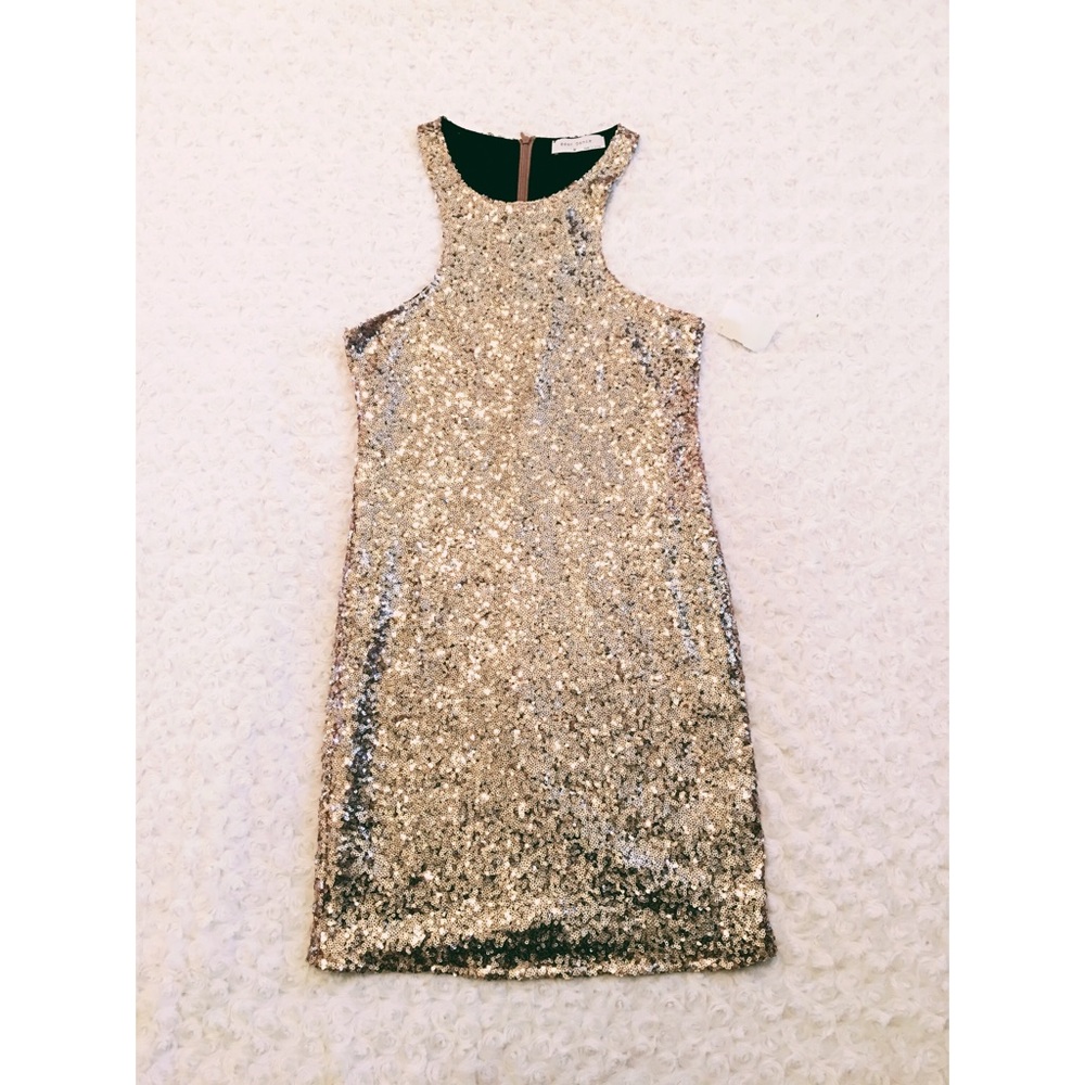 Rose Sequin Mini Dress